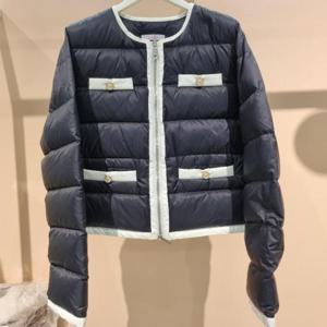 라티움 HC34 가벼운 크롭 덕 띠배색 노카라  숏짧은 오리털 패딩 T2554jk03