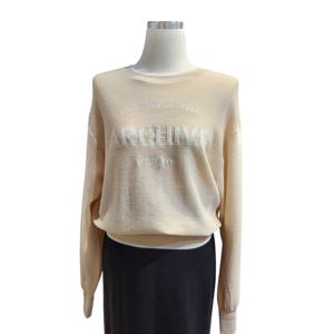 [쥬크]루즈핏 레터링 포인트 라운드 니트      Z253KSK016