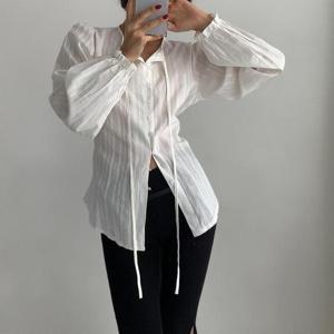 [다잇템]여성 스트랩 단가라 오픈넥 블라우스