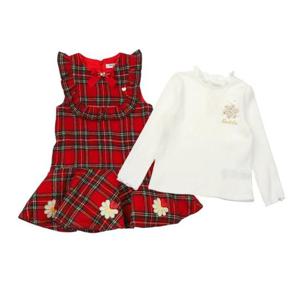 [프렌치캣(정상)]RED 체크 JP/SK티셔츠세트(Q55DAO020AT010)