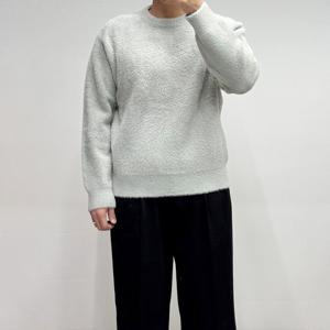 [바쏘옴므]앙고라 루즈핏 남성 그레이 라운드니트 WSY3WR58AGR