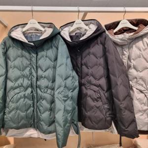 라티움 HC34 25F/W가벼운 덕 블록튜브언발 루즈핏 후드오리털 패딩점퍼 T2543jp02