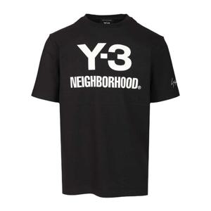 아디다스와이3 NBHD 로고 크루넥 반팔 티셔츠 JW6999 BLACK