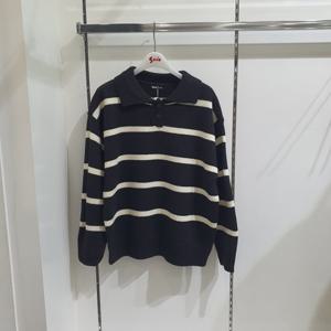 [소이]스트라이프 카라 니트티 25W5031_KG