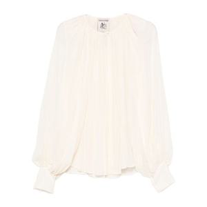 세미꾸띄르 플리츠 라운드넥 블라우스 S5WU05 A13 2