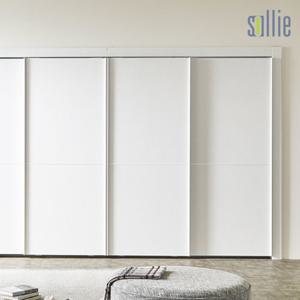 [솔리에] 엘레나 스톤화이트 슬라이딩 붙박이장 300cm(10자)
