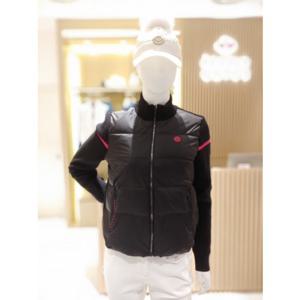 [파리게이츠]521E4SD404_BK-여성 구스다운 집업 니트 방풍가디건-(25년겨울)