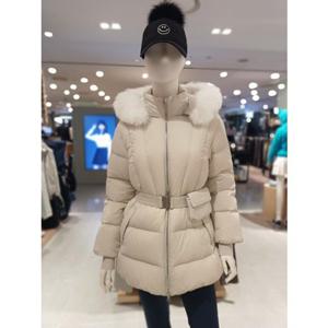 [파리게이츠] 25FW겨울 여성 폭스퍼 중기장 구스 다운 점퍼 (521E4JP403BG)