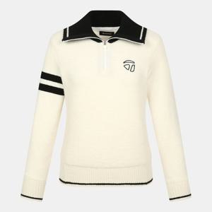 [공식]테일러메이드 [메리노울 에디션]여성 방풍 패턴물 카라 니트 TWSHN8122-101