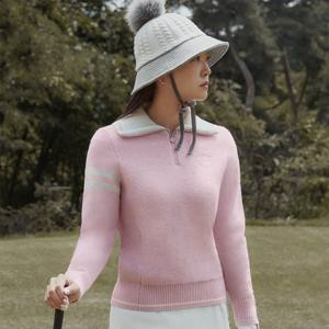 [공식]테일러메이드 [메리노울 에디션]여성 방풍 패턴물 카라 니트 TWSHN8122-403