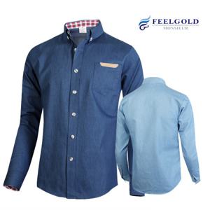 [필골드] MS214 청스판 배색 긴팔 셔츠R