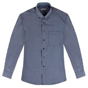 레귤러 런던스트라이프 버튼다운 그레이 셔츠_S9140