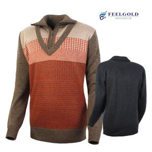 [필골드] PT630 쟈가드 브이넥집업 니트R