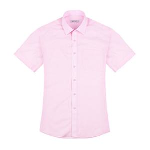 핑크색 분홍색 일반핏 반팔셔츠 반소매 기본 와이셔츠