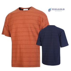 [필골드] SLLS625 가로엠보 오버핏 라운드 반소매티셔츠