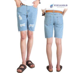 [필골드] HT8053 오버데미지 데님5부팬츠