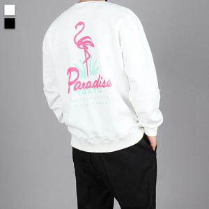 AR 플라밍고 기모 맨투맨 티셔츠