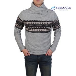 [필골드] 터틀 니트 배색 폴라티셔츠 SL6002