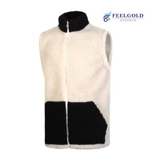 [필골드] 양털 배색 집업조끼 DB412