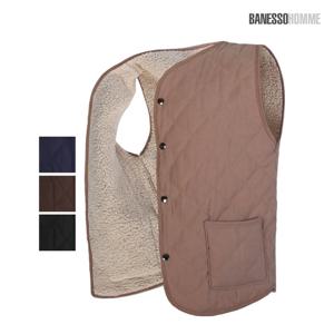 [필골드] 털 안감 누빔 퀄팅 면 브이넥 남녀공용 조끼 AD1200