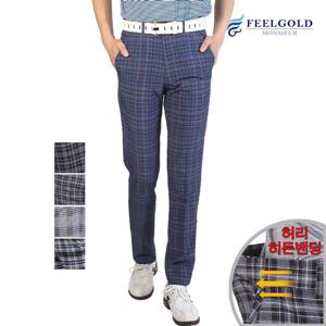 [필골드] 남성 여름 허리히든밴딩 체크팬츠 C600n604