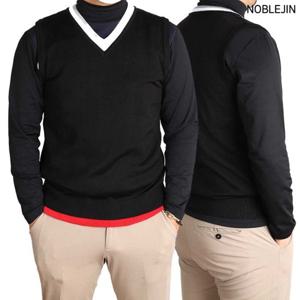 [노블진]M 브이넥니트조끼 남성골프니트 골프스웨터 골프복