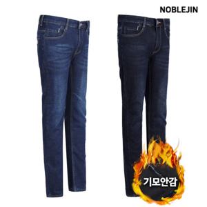 [노블진]라벨 기모 청바지 스판 데님 작업청바지 겨울