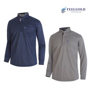 [필골드] 매킨니 남성 보카시 차이나 카라 긴팔티셔츠 PT4806