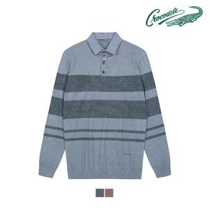 [크로커다일] 스트라이프 레이어드 니트 CDAA6KT3358