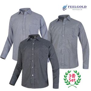 [필골드] 남성 데일리 듀간 패턴셔츠 3종세트