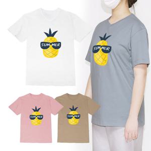 베루스 남녀공용 오버핏 브이넥 면 반팔티 V2020