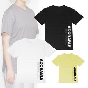 베루스 남녀공용 오버핏 브이넥 면 반팔티 V2050