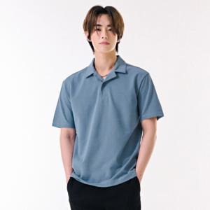 [체이스컬트][본사]남성 모던 반오픈 카라 반팔 티셔츠-DBRK5712