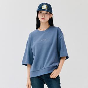 [체이스컬트][본사]여성 레터링 포인트 5부 티셔츠-DERG5861B0N