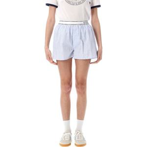 스포티앤리치 스트라이프 패턴 코튼 세리프 로고 쇼츠 25PSH015