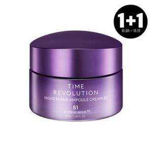 [1+ 1][미샤] 타임 레볼루션 나이트 리페어 앰플 크림 5X 50ml
