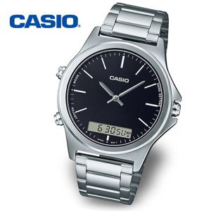 [정품] CASIO 카시오 MTP-VC01D-1E 듀얼타임 남성 정장 메탈시계