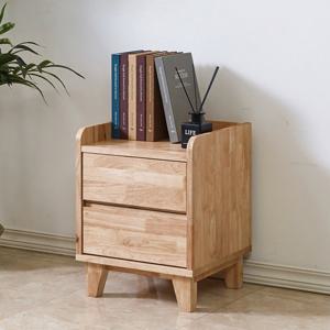 셀레스타 고무나무 원목 침대 협탁 2단 서랍장 내추럴