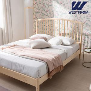 웨스트프롬 슈크림 원목침대 Q+바다 매트 Q