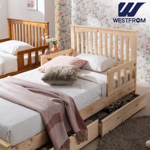 웨스트프롬 쿠키 원목침대 SS+바다 매트 SS (서랍 포함)