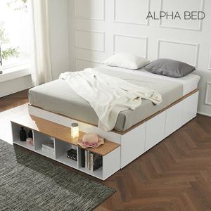 알파침대 달리 무헤드 책장형 수납 침대프레임 SS