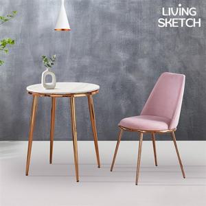 [리빙스케치] 루이비체 600 원형 세라믹 테이블[착불]화이트 2인 식탁 카페 테이블