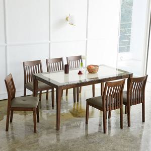 베스트리빙 루마니아 제시 6인(1600) 화강암 대리석 식탁세트/의자 6개