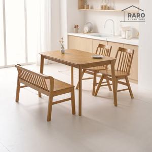 라로퍼니처 알토 1250 원목 4인 회전의자 식탁 세트 (식탁+의자2+벤치1)