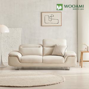 [리뷰이벤트]우아미가구 미엘 3인 무빙헤드 가죽 소파 2colors