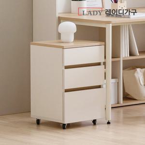 레이디가구 코튼 3단 이동식 책상 서랍장