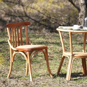 라탄 곡목의자 라탄의자 (마호가니 원목 천연라탄)