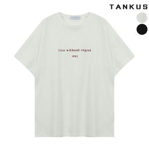 [탱커스] 여성 1985 미니 레터링 루즈핏 티셔츠