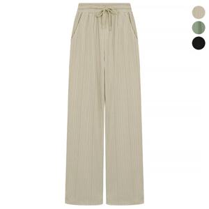 [탱커스] 여성 골지 패턴 밴딩 일자 팬츠