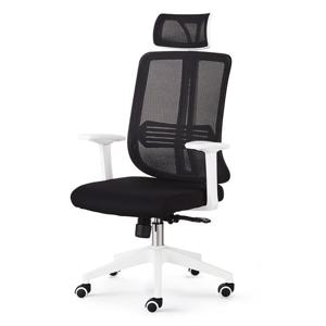 트윈 헤드 화이트프레임 블랙 메쉬 컴퓨터 책상의자